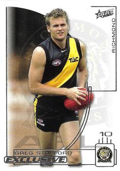 2002 Select AFL Exclusive #55 Greg Stafford Front